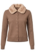 Faux Fur Collared Cardigan