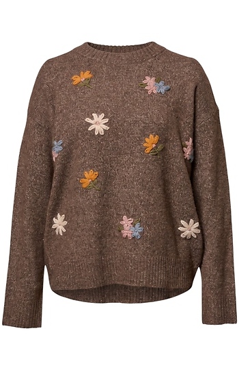 Floral Embroidered Pullover Slide 1