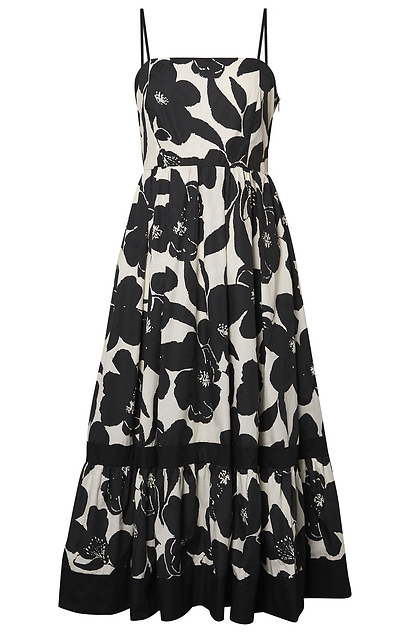 Floral Maxi Dress in Black/White S - XL | DAILYLOOK