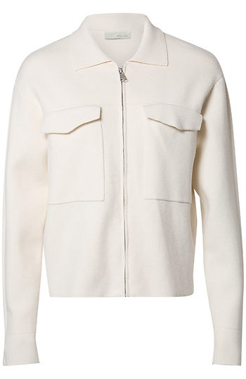 Collared Zip-Up Cardigan Slide 1