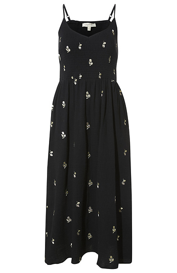 Embroidered Midi Dress Slide 1