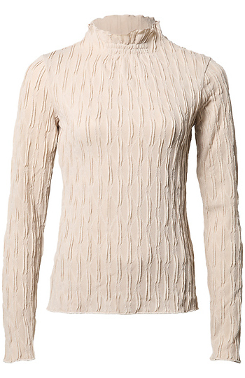 Textured Mock Neck Top Slide 1