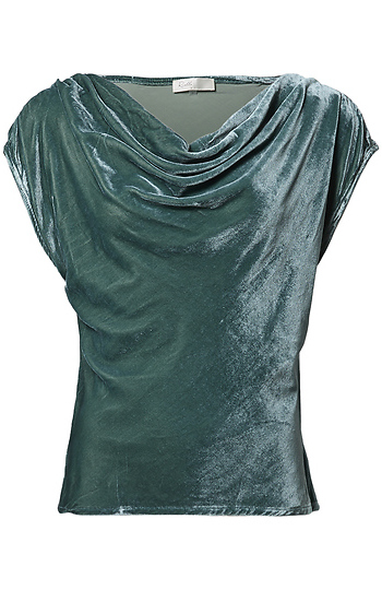Velvet Cowl Neck Top Slide 1