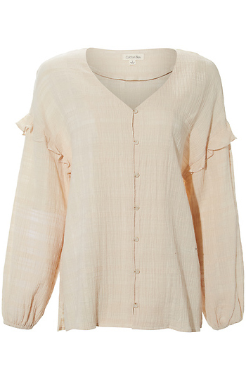 Front Button Long Sleeve Top Slide 1