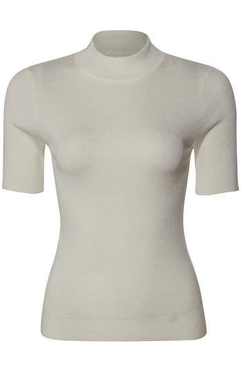 Mock Neck Short Sleeve knit top Slide 1