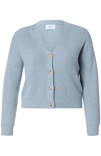 Ribbed Fuzzy Cardigan Slide 1