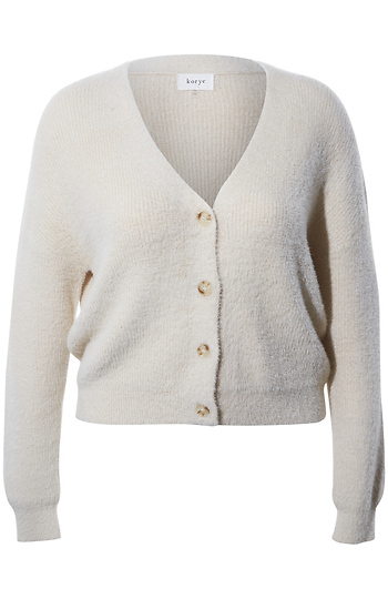 Ribbed Fuzzy Cardigan Slide 1
