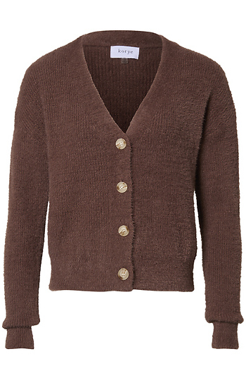 Ribbed Fuzzy Cardigan Slide 1