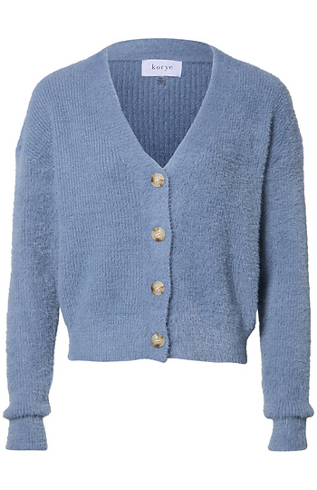 Ribbed Fuzzy Cardigan Slide 1