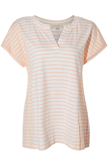 Washed Stripe Short Sleeve Top Slide 1