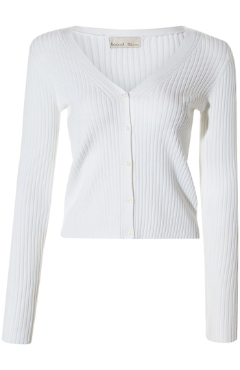 V Neck Slim Cardigan Slide 1
