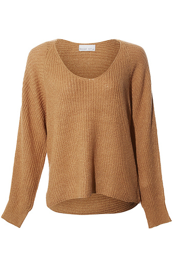V-Neck Loose Cropped Sweater Slide 1