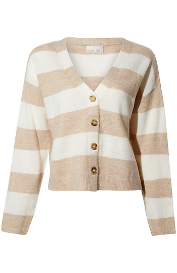 Striped Button Down Cardigan Slide 1