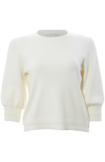 Crew Neck Puff Sleeve Top Slide 1