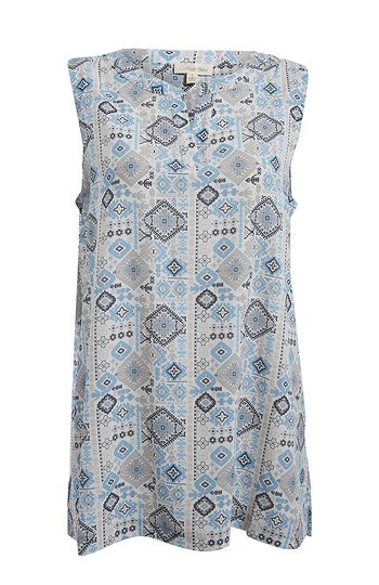 Geo Pattern Split Neck Tank Slide 1