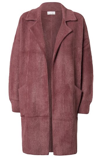 Fuzzy Notched Lapels Coatigan Slide 1