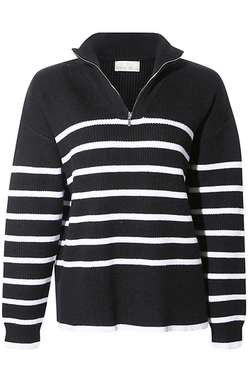 Striped Quarter Zip Sweater Slide 1