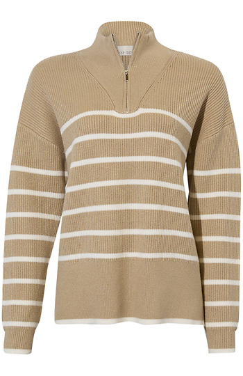 Striped Quarter Zip Sweater Slide 1