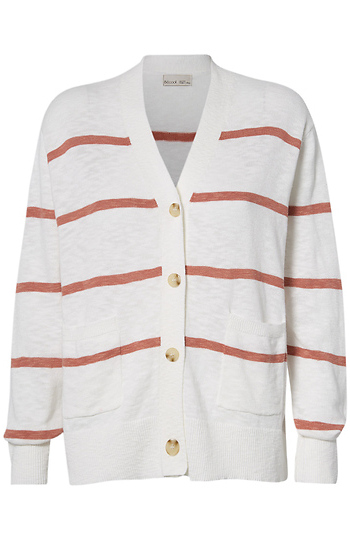 V-Neck Striped Cardigan Slide 1