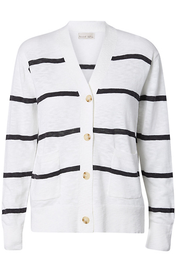 V-Neck Striped Cardigan Slide 1