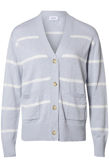V-Neck Striped Cardigan Slide 1