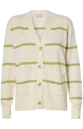 V-Neck Striped Cardigan Slide 1
