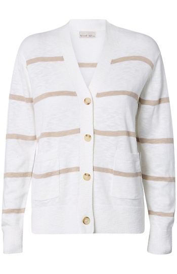 V-Neck Striped Cardigan Slide 1