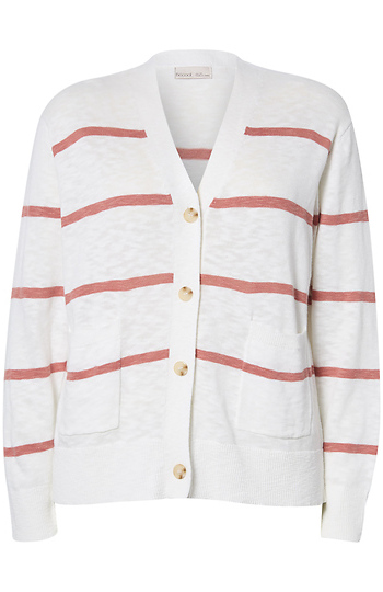 V-Neck Striped Cardigan Slide 1