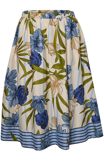 Floral Midi Skirt Slide 1