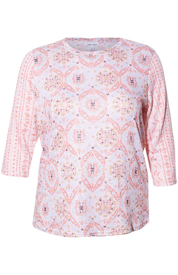 Tribal 3/4 Sleeve Printed Top Slide 1