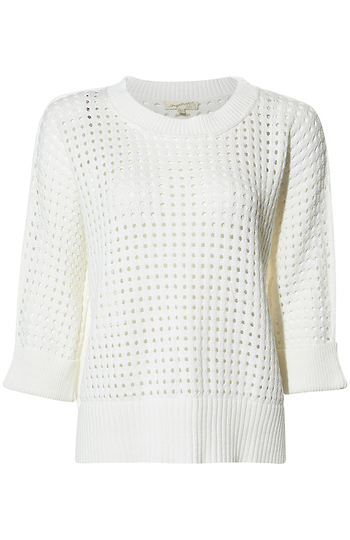 3/4 Sleeve Open Stitch Top Slide 1