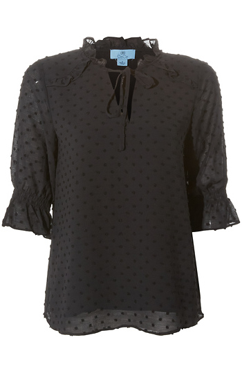 Split Neck Chiffon Blouse Slide 1
