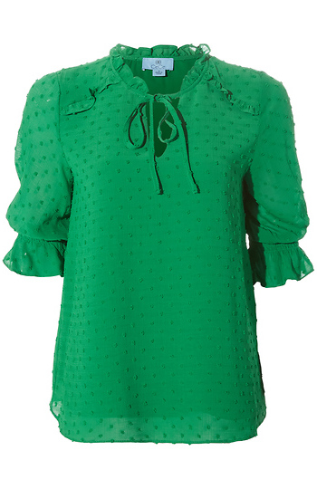 Split Neck Chiffon Blouse Slide 1