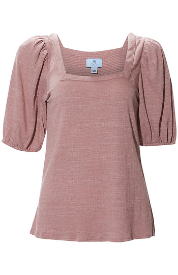 Square Neck Short Puff Sleeve Top Slide 1