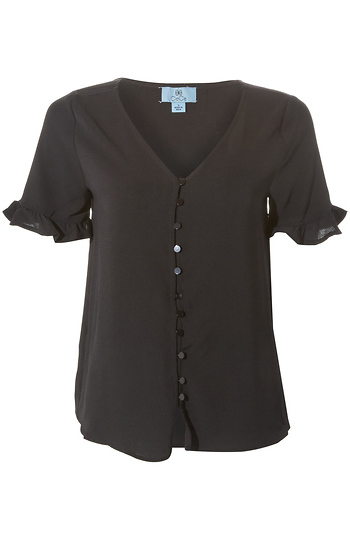 Ruffled Button Down Blouse Slide 1
