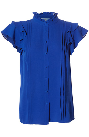 Button Up Pintuck Blouse Slide 1