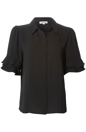 Button Up Collared Blouse Slide 1