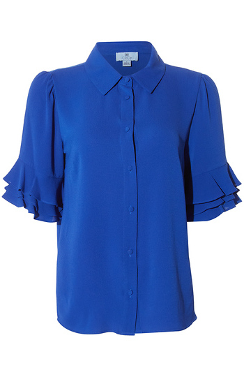Button Up Collared Blouse Slide 1