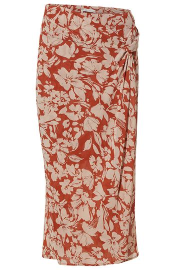 Floral Wrap Midi Skirt Slide 1