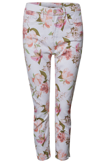 Floral Print Cropped Denim Slide 1