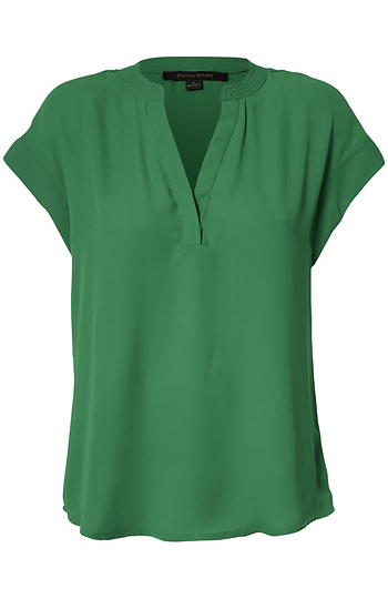 Split Neck Short Sleeve Top Slide 1