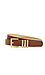 Brown Belt with Gold Square Buckle & 3 Loops Thumb 1