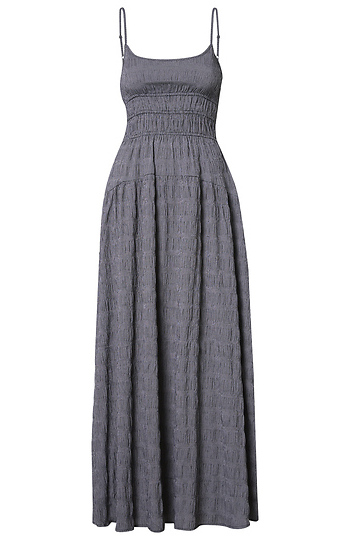 Gingham Smocked Maxi Dress Slide 1