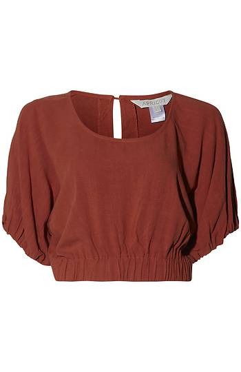 Linen Mix Cropped Elastic Top Slide 1