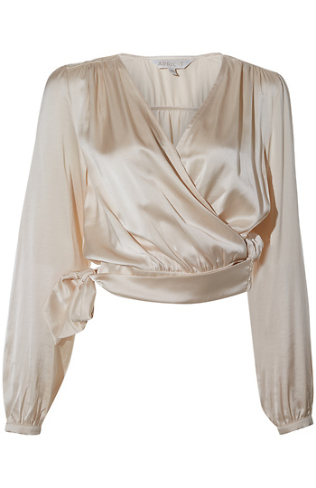Satin Wrap Blouse Slide 1