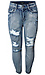 High Rise Distressed Slim Straight Jean Thumb 1