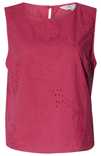 Tropical Embroidery Tie Back Top Slide 1