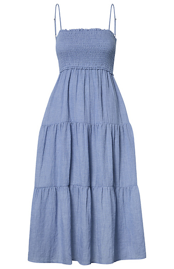 Tiered Smocked Midi Dress Slide 1