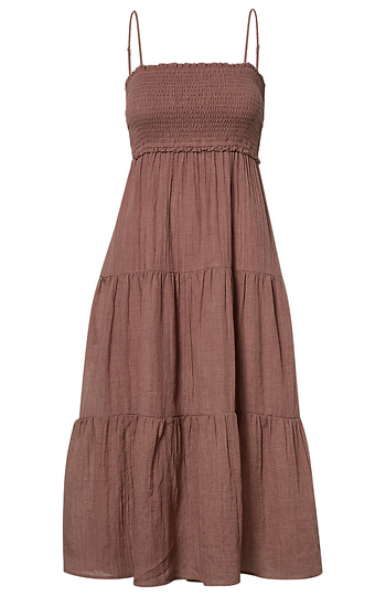 Tiered Smocked Midi Dress Slide 1
