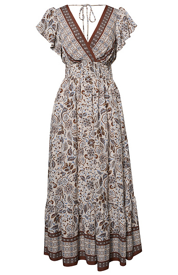 V-Neck Printed Dress Slide 1